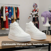 Cream Height Increasing Shoes, Elevated Sole, Korean Trend, Discreet Boost, Everyday, Cosplay