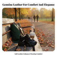 Genuine Leather Dad Sneakers, Women's Chunky Sole, Height Boost, Autumn Winter Casual Shoes