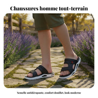 Men's Outdoor Sandals, Soft Sole, Anti-Slip, Roomy Fit