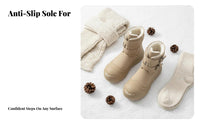 Chunky Winter Boots, Unisex Plush-Lined Ankle Boots, Warm Suede, Anti-Slip Sole