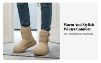 Chunky Winter Boots, Unisex Plush-Lined Ankle Boots, Warm Suede, Anti-Slip Sole