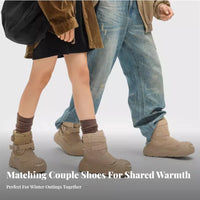 Chunky Winter Boots, Unisex Plush-Lined Ankle Boots, Warm Suede, Anti-Slip Sole