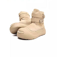 Chunky Winter Boots, Unisex Plush-Lined Ankle Boots, Warm Suede, Anti-Slip Sole
