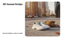 Men's Leather Sports Shoes, Thick Sole, Breathable, Stylish Dad Shoes, All-Season