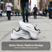 Men's Leather Sports Shoes, Thick Sole, Breathable, Stylish Dad Shoes, All-Season