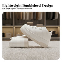 Height Boost Athletic Shoes, 7cm Lift, Microfiber Leather, Unisex Board Shoes, 2024, Thick Sole, Lightweight