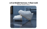 Height Boost Athletic Shoes, 7cm Lift, Microfiber Leather, Unisex Board Shoes, 2024, Thick Sole, Lightweight