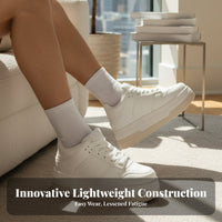 Height Boost Athletic Shoes, 7cm Lift, Microfiber Leather, Unisex Board Shoes, 2024, Thick Sole, Lightweight
