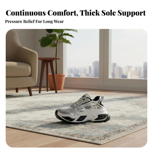 Dad Shoes, Liquid Silver Mesh, Height Boost, Thick Sole, Breathable, Autumn, Men's Comfort