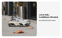Dad Shoes, Liquid Silver Mesh, Height Boost, Thick Sole, Breathable, Autumn, Men's Comfort