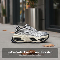 Dad Shoes, Liquid Silver Mesh, Height Boost, Thick Sole, Breathable, Autumn, Men's Comfort