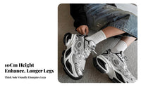 Dad Shoes, Liquid Silver Mesh, Height Boost, Thick Sole, Breathable, Autumn, Men's Comfort