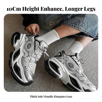 Dad Shoes, Liquid Silver Mesh, Height Boost, Thick Sole, Breathable, Autumn, Men's Comfort