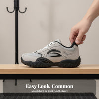 Men's Vintage Trainer Sneakers, Height Boost, Thick Sole, Round Toe, Comfortable, Casual Athletic, Youth Style