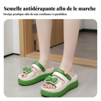 Summer Platform House Shoes, Women, Bowknot, Non-Slip, Relaxed, Indoor Outdoor