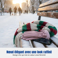 Windproof Thermal Gloves for Women, Screen-Compatible, Skiing Cycling Winter
