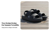 Two-Way Slip-On Sandals, Breathable Foam Sole, Unisex Summer Beach Travel, Anti-Slip Thick Sole