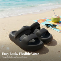 Two-Way Slip-On Sandals, Breathable Foam Sole, Unisex Summer Beach Travel, Anti-Slip Thick Sole