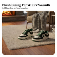 Men's Fleece Lined Winter athletic shoes, Low Top relaxed Board Shoes, Warm Athletic Trainers for Youth