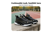 Men's stylish sports shoes with discreet height boost, thick sole, breathable mesh, everyday youth design.
