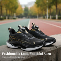 Men's stylish sports shoes with discreet height boost, thick sole, breathable mesh, everyday youth design.