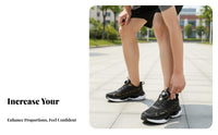 Men's stylish sports shoes with discreet height boost, thick sole, breathable mesh, everyday youth design.
