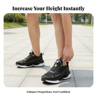 Men's stylish sports shoes with discreet height boost, thick sole, breathable mesh, everyday youth design.