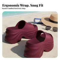 Women's Platform Slides, Height Boost, Summer, Stylish, Beach