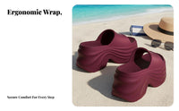 Women's Platform Slides, Height Boost, Summer, Stylish, Beach