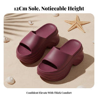 Women's Platform Slides, Height Boost, Summer, Stylish, Beach