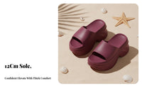 Women's Platform Slides, Height Boost, Summer, Stylish, Beach