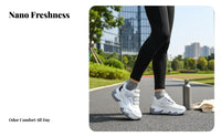 Women's Chunky Athletic Shoes, Elevated Dad Style, Height Boost, 2025 Autumn, Relaxed Cream Trainers, Breathable, Anti-Odor,