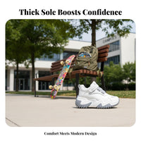 Women's Chunky Athletic Shoes, Elevated Dad Style, Height Boost, 2025 Autumn, Relaxed Cream Trainers, Breathable, Anti-Odor,