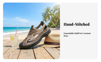 Men's Leather Sandals, Soft Sole, Breathable, Anti-Slip, Relaxed Summer Beach Shoes