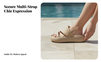 Women's Summer Beach Slide Sandals, Thick Sole, Soft, Non-Slip, Relaxed Outdoor