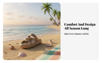 Women's Summer Beach Slide Sandals, Thick Sole, Soft, Non-Slip, Relaxed Outdoor
