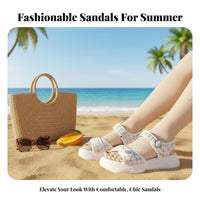 Women's Mesh Elevated Sandals, Summer Outdoor, Sport Beach Shoes, Stylish Buckle Strap, Youthful Look