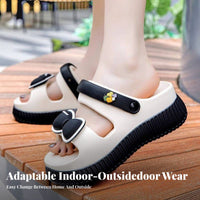 Women's Summer Platform Sandals, Ribbon Knot, Stylish, Non-Slip, Indoor Outdoor, Relaxed