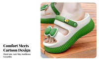 Women's Summer Platform Sandals, Ribbon Knot, Stylish, Non-Slip, Indoor Outdoor, Relaxed