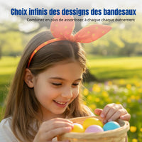 Kids Cartoon Bunny Ear Headband, Easter, Cute Ribbon, Random Design