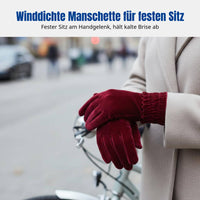 Women's Warm Plush Gloves, Elastic Cuff, Outdoor, Cycling, Sports