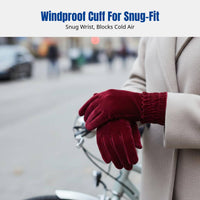 Women's Warm Plush Gloves, Elastic Cuff, Outdoor, Cycling, Sports