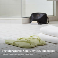 Travel Portable Foldable House Shoes, Anti-Slip Foam Sandals, Unisex, Bathroom, Beach, Shower, Lightweight, Waterproof Shoe Bag