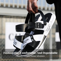 Men's Breathable Sandals, Summer Outdoor Anti-Slip, Dual-Use Driving & Beach Shoes, Youth Fashionable Design