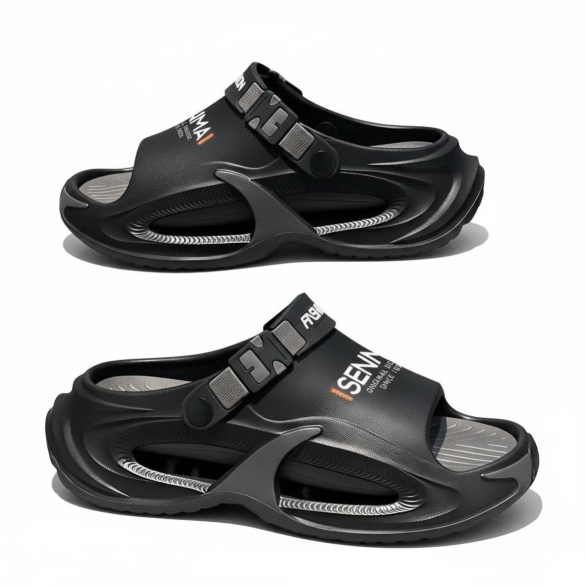 Men's Beach Sandals, Summer Non-Slip Thick Sole, Breathable Relaxed Sport Footwear, Outdoor Driving