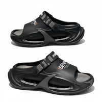 Men's Beach Sandals, Summer Non-Slip Thick Sole, Breathable Relaxed Sport Footwear, Outdoor Driving