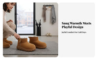 Cute Capybara Winter Boots, Women's Plush Short Boots, Thick Sole, Warm Animal Design