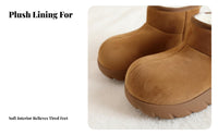 Cute Capybara Winter Boots, Women's Plush Short Boots, Thick Sole, Warm Animal Design