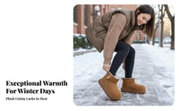 Cute Capybara Winter Boots, Women's Plush Short Boots, Thick Sole, Warm Animal Design
