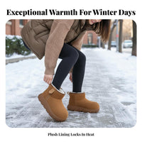Cute Capybara Winter Boots, Women's Plush Short Boots, Thick Sole, Warm Animal Design